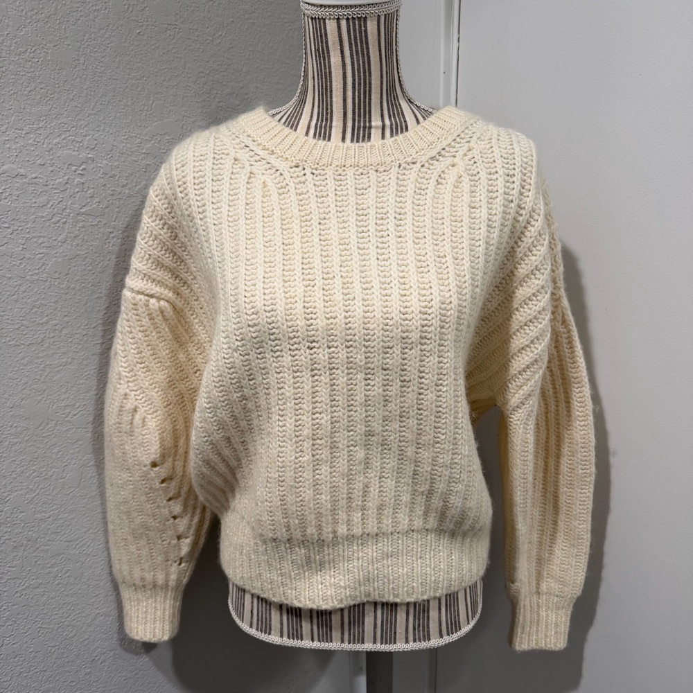 Trina Turk Genesis Wool Cream Knit Sweater